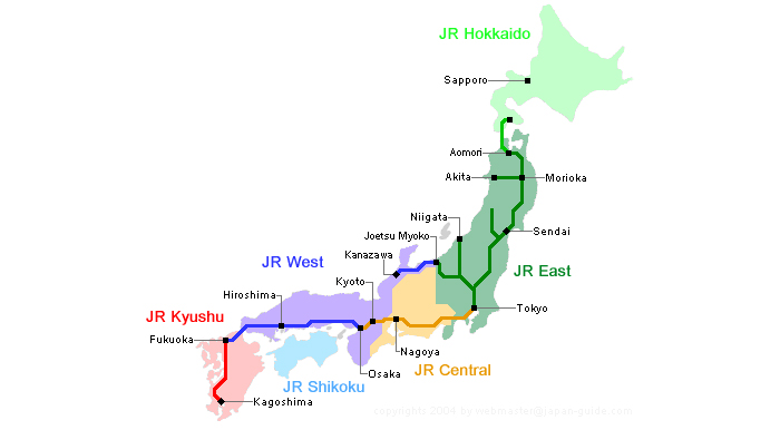 Map of Japan’s Passenger Rail Network