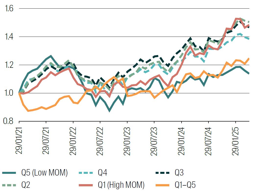 Performance of Quality quintiles 