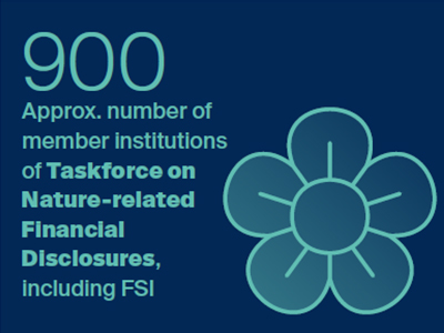 900 approx number of member institutions of Taskforce on Nature-related Financial Disclosures, including FSI